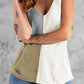 Color Block V-Neck Knit Vest
