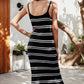 Striped Scoop Neck Spaghetti Strap Sweater Dress