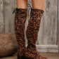JacquardNights Leopard Round Toe Block Heel Boots