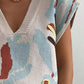 Color Block V-Neck Sweater Vest
