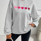 Devine Heart Dropped Shoulder Long Sleeve Sweatshirt