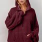 Double Take Half Zip Long Sleeve Hoodie with Kangaroo Pocket