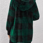 Plaid Long Sleeve Hooded Coat