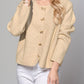 Bow Button Down Round Neck Long Sleeve Cardigan
