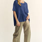 Davi & Dani High-Low Round Neck Knit Top