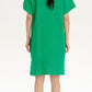 Slit Notched Short Sleeve Mini Dress