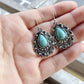 Artificial Turquoise Alloy Teardrop Dangle Earrings
