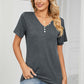 Decorative Button V-Neck T-Shirt