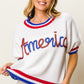 BiBi Metallic America Letter Short Sleeve Sweater - Brand BiBi
