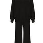 Round Neck Long Sleeve Top and Pants Set