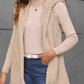 Texture Solid Color Hooded Vest Coat