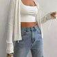 Tied Openwork V-Neck Long Sleeve Cardigan