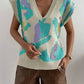 Color Block V-Neck Sweater Vest