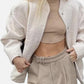 Full Size Snap Down Drop Shoulder Jacket