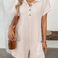 Button Detail Collared Neck Short Sleeve Romper