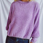 Round Neck Dropped Shoulder Long Sleeve Sweater