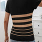 Striped Round Neck Short Sleeve Knit Top