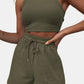 Full Size Round Neck Top and Drawstring Shorts Set