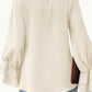 Round Neck Double-Layered Flounce Sleeve Top
