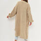 Open Front Long Sleeve Longline Cardigan