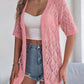 Openwork Open Front Half Sleeve Cardigan