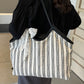 Striped Canvas Tote Bag