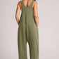 Wide Strap Jumpsuit with Pockets