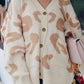 Leopard V Neck Button Down Cardigan
