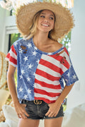 BiBi American Flag Theme Short Sleeve T-Shirt - Brand BiBi