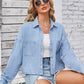 Button Up Long Sleeve Denim Jacket with Breast Pockets