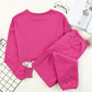 Round Neck Long Sleeve Cropped Top and Pants Set