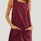 Mandy Round Neck Wide Strap Mini Dress with Pockets