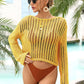 SO SUMMER Long Sleeve Round Neck Openwork Cover-Up