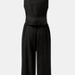 Round Neck Top and Wide Leg Pants Set
