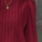 Round Neck Long Sleeve Blouse