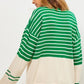 Striped Mock Neck Long Sleeve Sweater