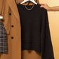 HYFVE Round Neck Dropped Shoulder Ribbed Sweater