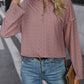 Eyelet Round Neck Long Sleeve Top