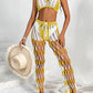 Cutout Halter Neck Top and Pants Two-Piece Swim Set