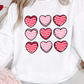 Valentine's Day Heart White Round Neck Long Sleeve Sweatshirt