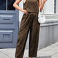 Lovelet Plaid Round Neck Sleeveless Top and Pants Set