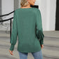 Full Size V-Neck Lantern Sleeve T-Shirt