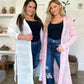 Double Take Full Size Open Front Longline Cardigan