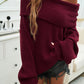 Devine Off-Shoulder Extra-Long Sleeve Sweater