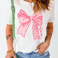Full Size Bow Graphic Round Neck Short Sleeve T-Shirt