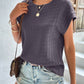 Textured Round Neck Short Sleeve Top