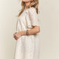 ADORA Ruffled Eyelet Round Neck Dress