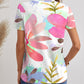 Printed V-Neck Short Sleeve T-Shirt
