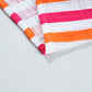 Striped Notched Flounce Sleeve Blouse