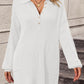 Collared Neck Long Sleeve Sweater Dress with Pockets